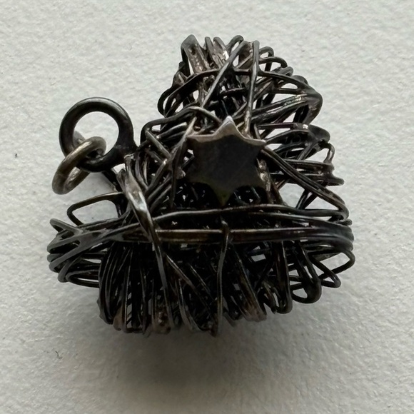Vintage sterling silver wire heart star charm pendant - Picture 5 of 7